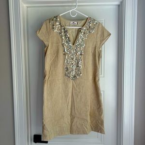 Vineyard vines button sequin linen dress